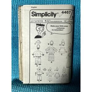 Simplicity 4467 Sewing pattern scarecrow skeleton witch costume size 1/2-4